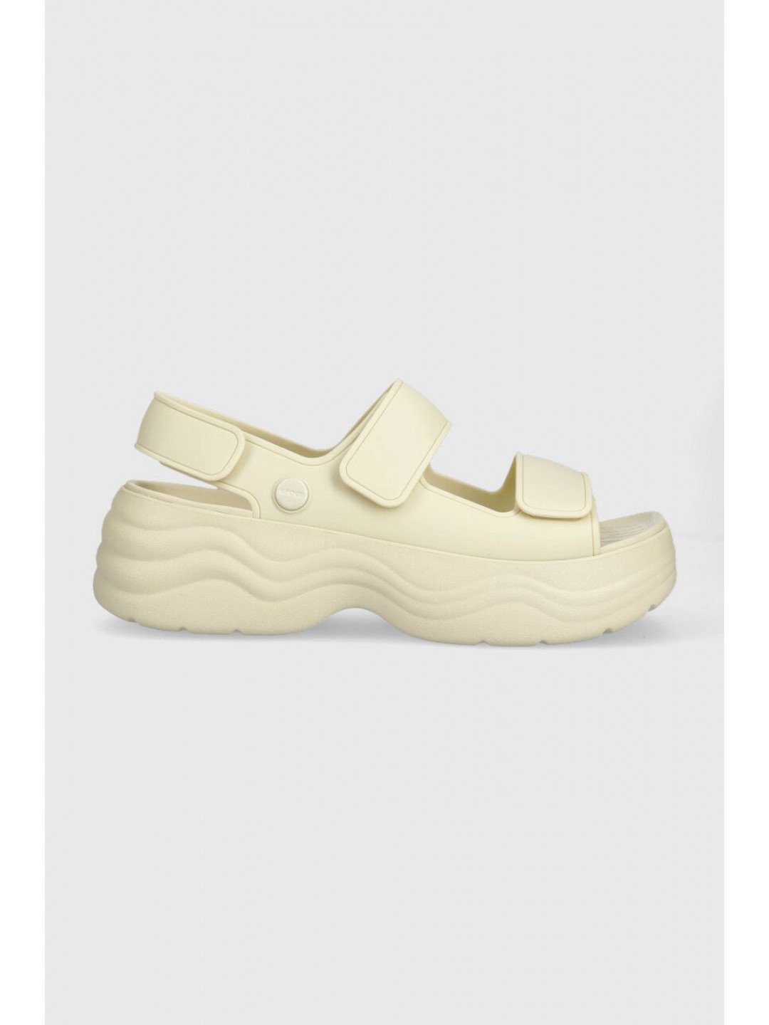 Sandály Crocs Skyline Slide dámské béžová barva na platformě 208183