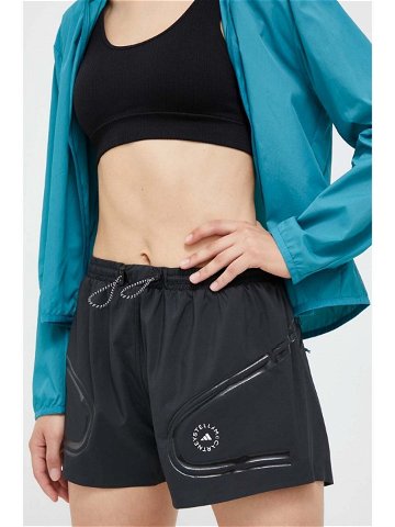 Běžecké šortky adidas by Stella McCartney Truepace černá barva s potiskem high waist