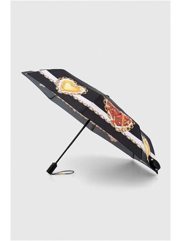 Deštník Moschino černá barva 8951 OPENCLOSEA