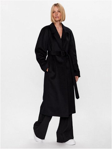 Calvin Klein Vlněný kabát K20K205496 Černá Relaxed Fit