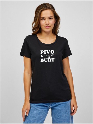 Černé dámské tričko ZOOT Original PIVO a je mi to BUŘT