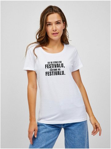 Bílé dámské tričko ZOOT Original Co se stane na festivalu zůstane na festivalu