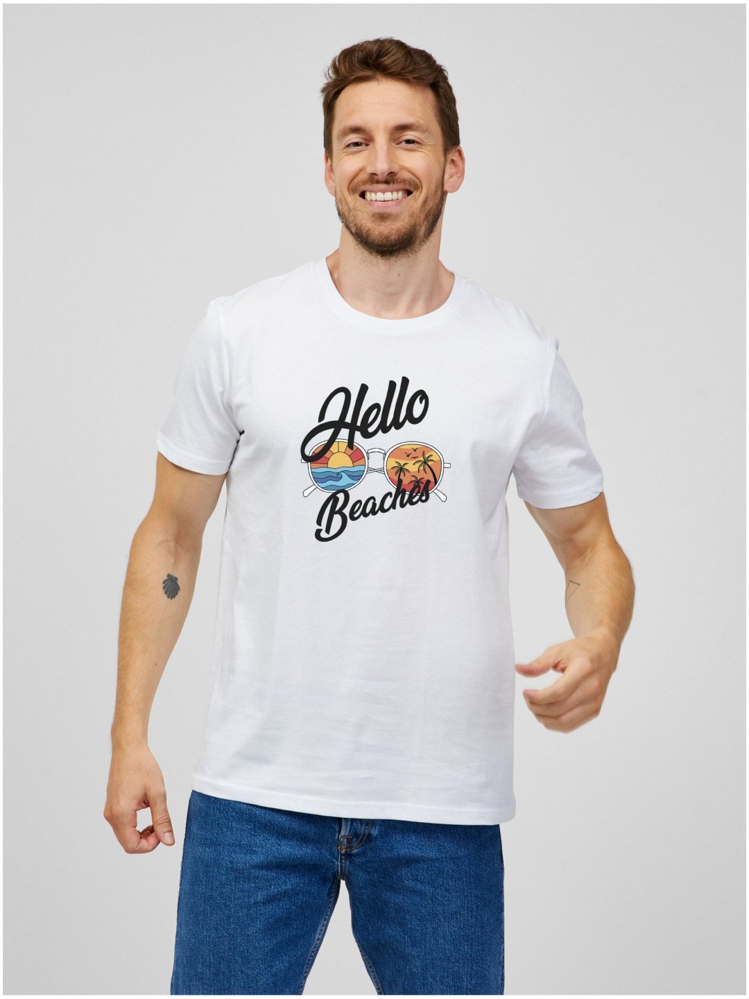 Bílé pánské tričko ZOOT Original Hello beaches