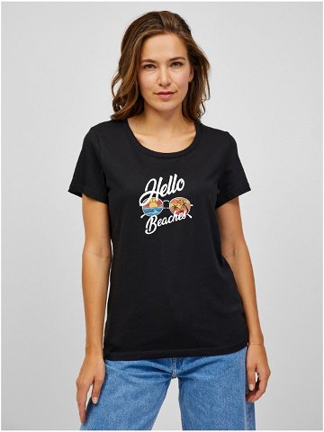 Černé dámské tričko ZOOT Original Hello beaches