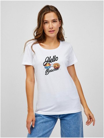 Bílé dámské tričko ZOOT Original Hello beaches