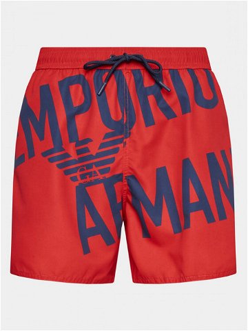 Emporio Armani Underwear Plavecké šortky 211740 3R424 21875 Červená Regular Fit