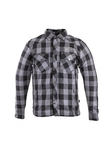 Flanelová košile W-TEC Black Heart Reginald s aramidem šedo-černá 3XL