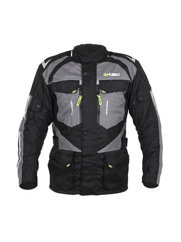 Pánská moto bunda W-TEC Burdys Evo černo-šedá 5XL