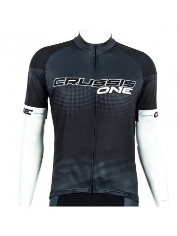 Cyklistický dres s krátkým rukávem Crussis ONE CSW-058 černá bílá L