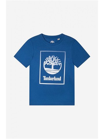 Dětské bavlněné tričko Timberland Short Sleeves Tee-shirt tmavomodrá barva s potiskem