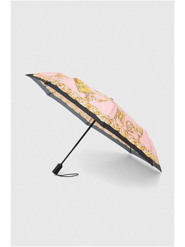Deštník Moschino růžová barva 8410