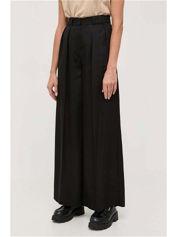 Kalhoty Karl Lagerfeld dámské černá barva široké high waist