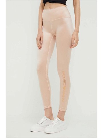 Legíny Emporio Armani Underwear dámské růžová barva s potiskem