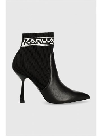 Nízké kozačky Karl Lagerfeld PANDARA dámské černá barva na podpatku KL31353