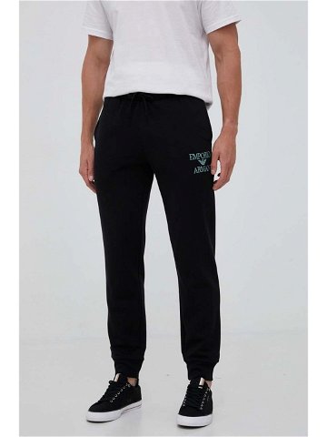 Tepláky Emporio Armani Underwear černá barva s aplikací