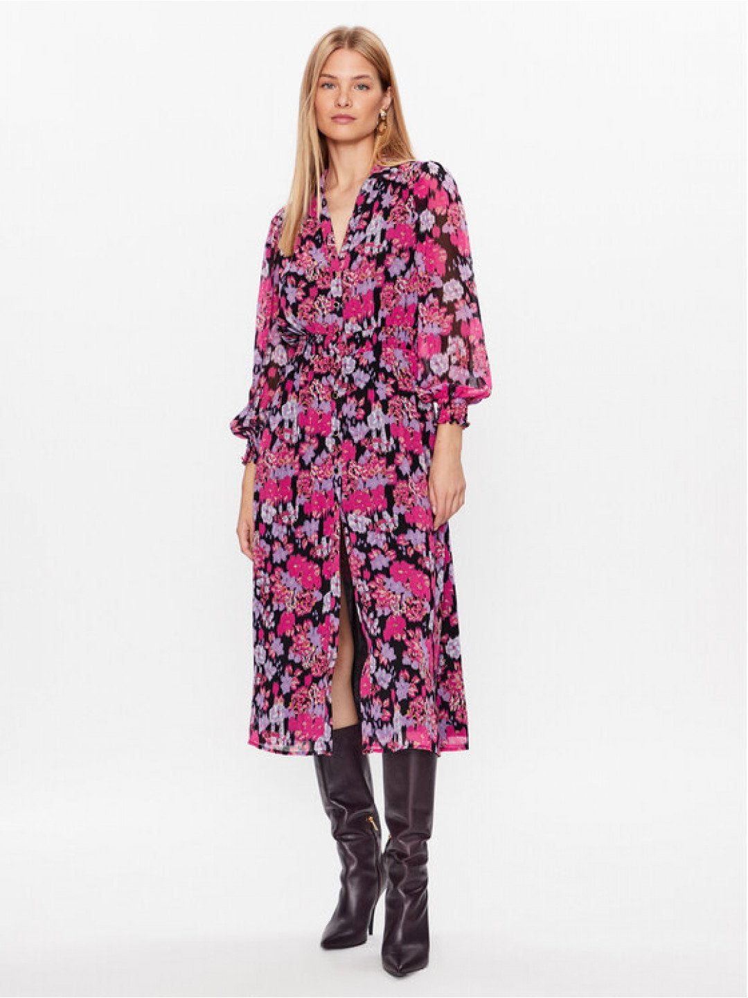 Liu Jo Košilové šaty WF3159 T4050 Růžová Regular Fit
