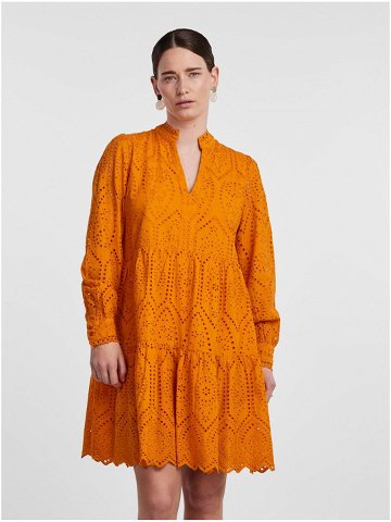 Oranžové dámské vzorované šaty Y A S Holi