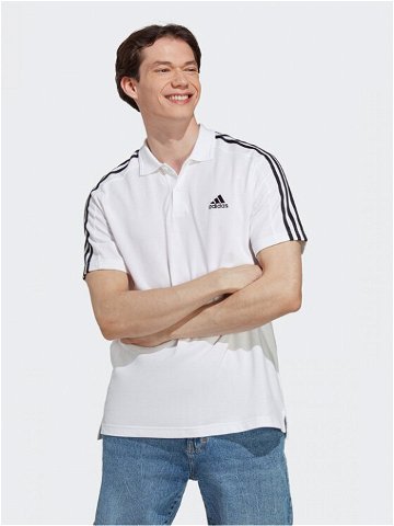 Adidas Polokošile Essentials Piqué Embroidered Small Logo 3-Stripes Polo Shirt IC9312 Bílá Regular Fit