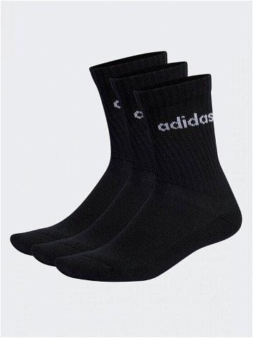Adidas Klasické ponožky Unisex Linear Crew Cushioned Socks 3 Pairs IC1301 Černá