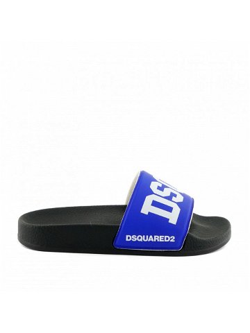 Pantofle dsquared2 sandals maxi logo print modrá 40
