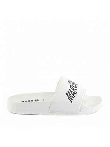 Pantofle mm6 sandals maxi logo print bílá 40