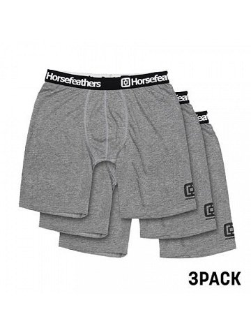 HORSEFEATHERS Boxerky Dynasty Long 3Pack – heather gray GRAY velikost XL