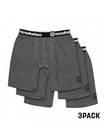 HORSEFEATHERS Boxerky Dynasty Long 3Pack – heather anthracite GRAY velikost XXL