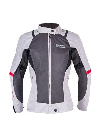 Dámská moto bunda W-TEC Lucina šedá-krémově bílá 3XL