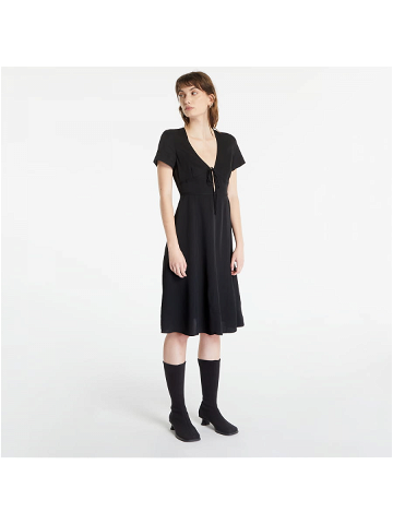 CALVIN KLEIN JEANS Crepe Short Sleeve Midi Dress Black