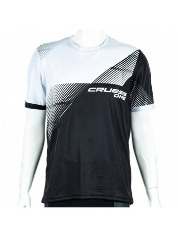 Pánské sportovní triko s krátkým rukávem Crussis ONE černá bílá M