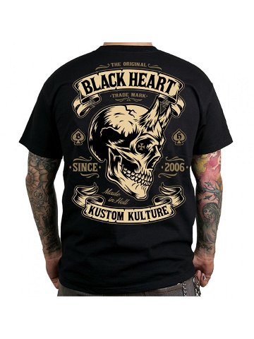 Triko BLACK HEART Devil Skull černá 3XL