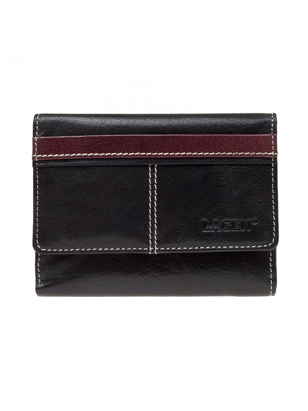 Dámská kožená peněženka 21056 Black Red