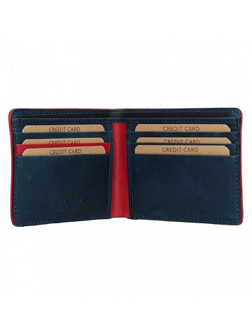 Pánská kožená peněženka 250043 modro červená