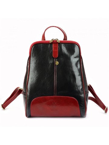 Kožený batoh Karin černý červený