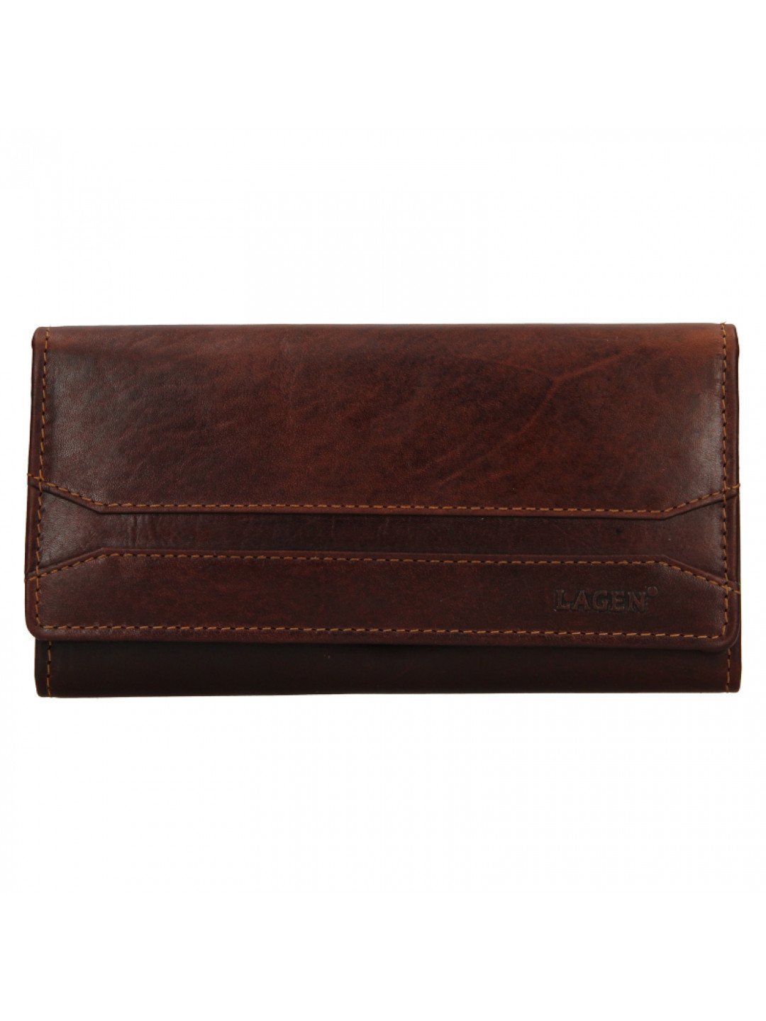Luxusní dámská kožená peněženka W-22025 M hnědá