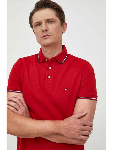 Polo tričko Tommy Hilfiger červená barva MW0MW30750