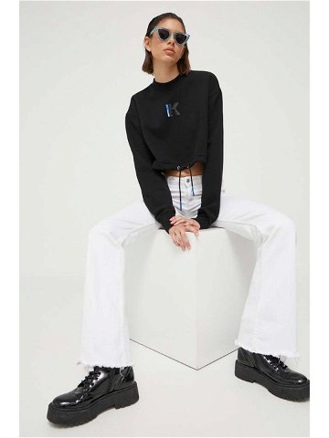Mikina Karl Lagerfeld Jeans dámská černá barva s potiskem