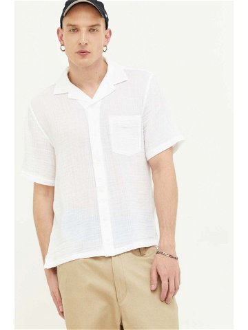 Košile Abercrombie & Fitch bílá barva regular
