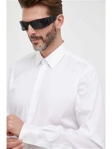 Košile Karl Lagerfeld bílá barva regular s klasickým límcem