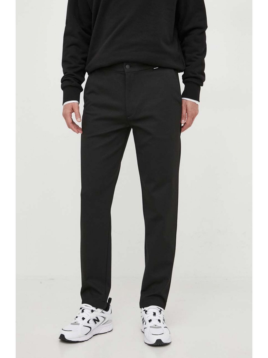 Kalhoty Calvin Klein pánské černá barva přiléhavé K10K111793