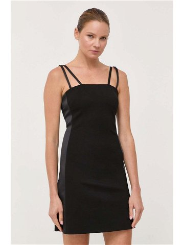 Šaty Karl Lagerfeld černá barva mini