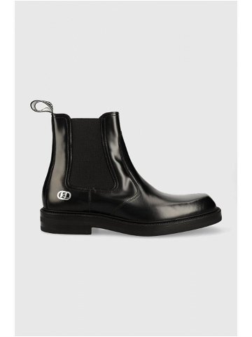 Kožené kotníkové boty Karl Lagerfeld KRAFTMAN pánské černá barva KL11443