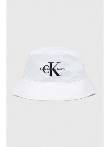 Bavlněná čepice Calvin Klein Jeans bílá barva K60K611029