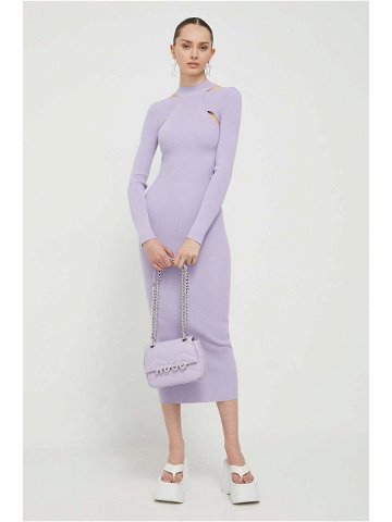 Šaty HUGO fialová barva maxi
