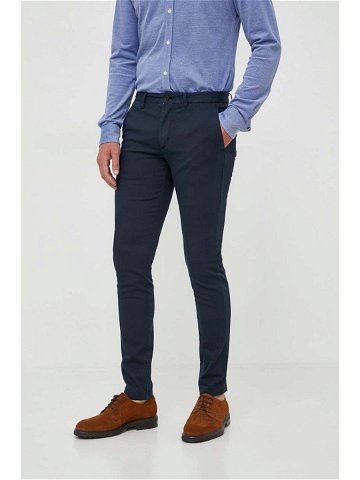 Kalhoty Tommy Hilfiger pánské tmavomodrá barva ve střihu chinos