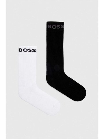 Ponožky BOSS 2-pack pánské černá barva 50467707
