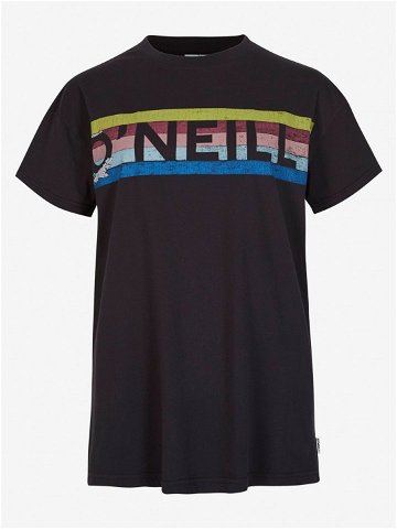 Černé dámské tričko s potiskem O Neill CONNECTIVE GRAPHIC LONG TSHIRT