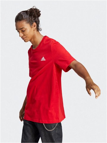 Adidas T-Shirt Essentials Single Jersey Embroidered Small Logo T-Shirt IC9290 Červená Regular Fit