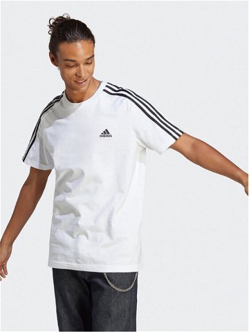 Adidas T-Shirt Essentials Single Jersey 3-Stripes T-Shirt IC9336 Bílá Regular Fit