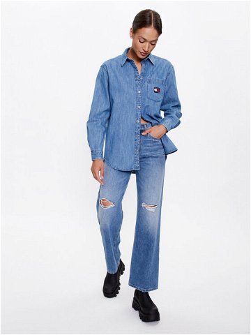 Tommy Jeans džínová košile DW0DW16166 Modrá Boyfriend Fit